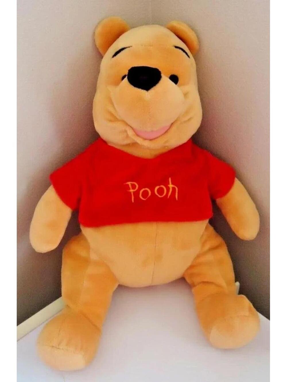Disney Winnie The Pooh Sitting Beanie Plush Bear Red Pooh Shirt